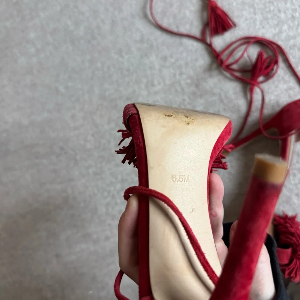 Steve Madden Red Suede Heels - Picture 7 of 7
